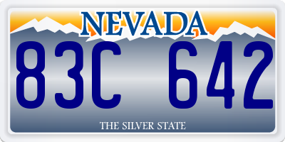 NV license plate 83C642