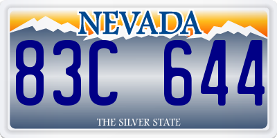 NV license plate 83C644