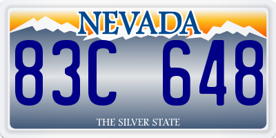 NV license plate 83C648