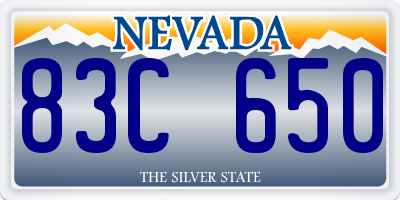NV license plate 83C650