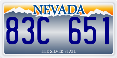 NV license plate 83C651