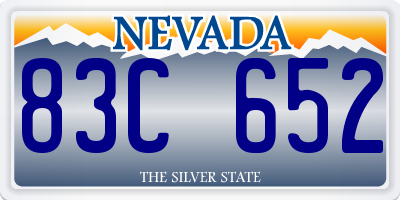 NV license plate 83C652