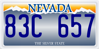NV license plate 83C657