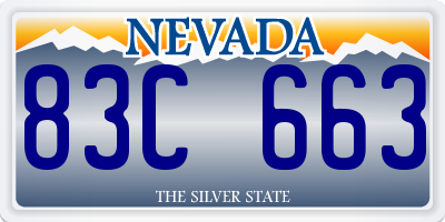 NV license plate 83C663