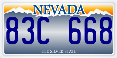 NV license plate 83C668