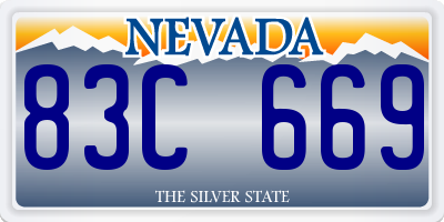 NV license plate 83C669