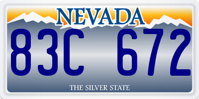 NV license plate 83C672