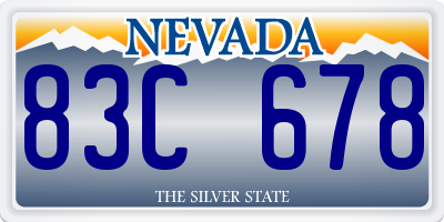 NV license plate 83C678