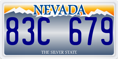 NV license plate 83C679