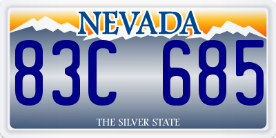 NV license plate 83C685