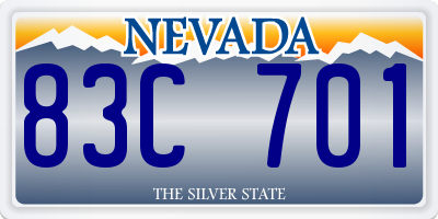 NV license plate 83C701