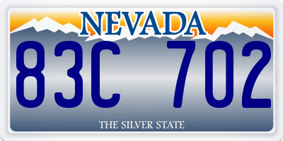 NV license plate 83C702