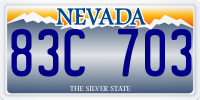 NV license plate 83C703