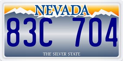 NV license plate 83C704