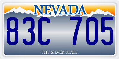 NV license plate 83C705