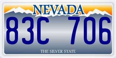 NV license plate 83C706