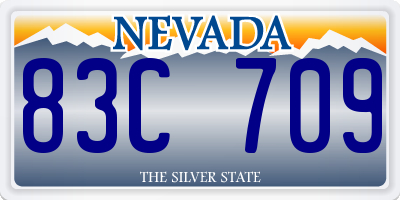NV license plate 83C709