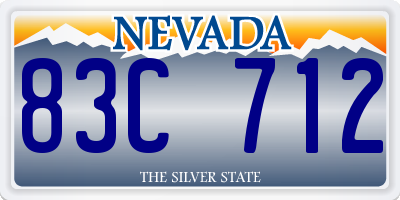 NV license plate 83C712