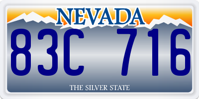 NV license plate 83C716