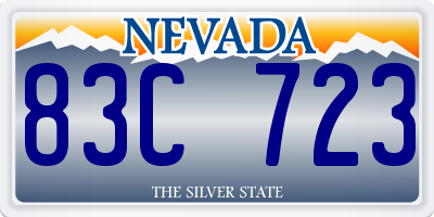 NV license plate 83C723