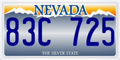 NV license plate 83C725