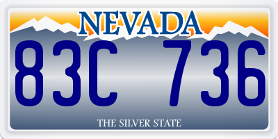 NV license plate 83C736