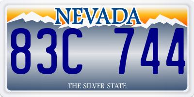 NV license plate 83C744