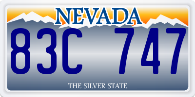 NV license plate 83C747