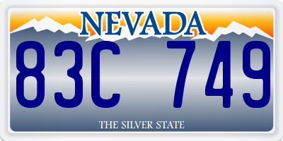 NV license plate 83C749