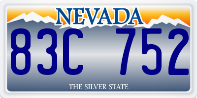 NV license plate 83C752