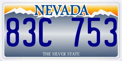 NV license plate 83C753