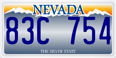 NV license plate 83C754