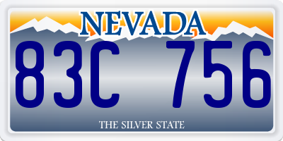 NV license plate 83C756