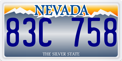 NV license plate 83C758