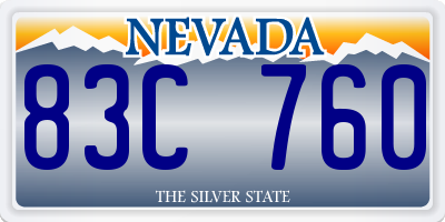 NV license plate 83C760