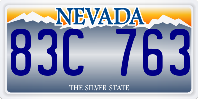 NV license plate 83C763