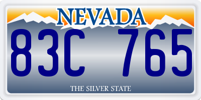 NV license plate 83C765