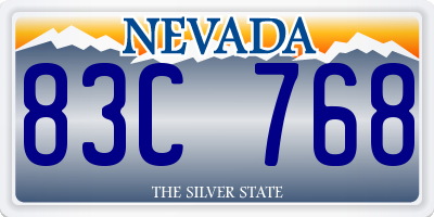 NV license plate 83C768