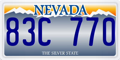NV license plate 83C770