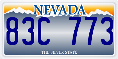 NV license plate 83C773