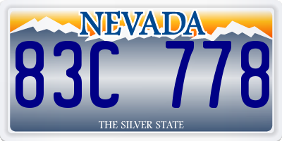NV license plate 83C778