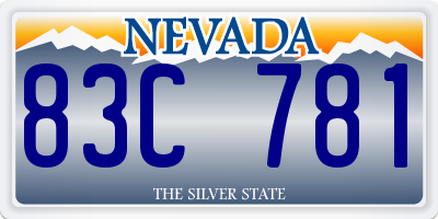 NV license plate 83C781