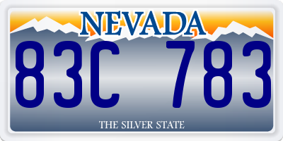 NV license plate 83C783