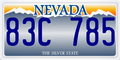 NV license plate 83C785