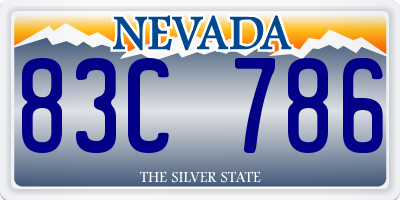 NV license plate 83C786