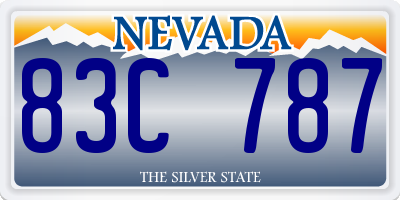 NV license plate 83C787