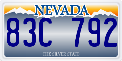 NV license plate 83C792