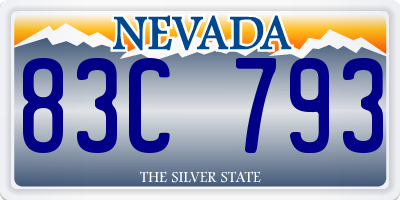 NV license plate 83C793