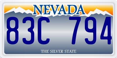 NV license plate 83C794