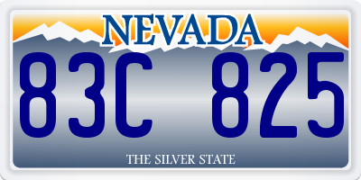 NV license plate 83C825